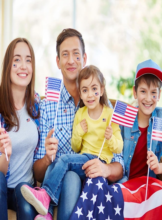CPicdn 200Pcs American Flag Tiny 3D Dome Sticker, Patriotic Mini Flag Sticker Veterans Memorial Day Supplies Waterproof Independence Day USA Pride Support Decal for Your Name Badge Parade Gift - Image 3